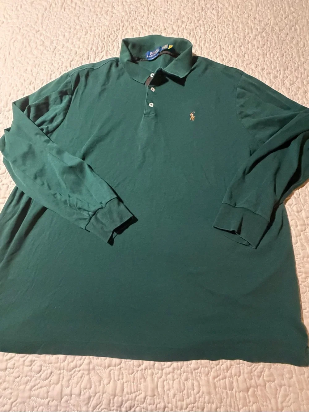 Polo Ralph Lauren Dark Green Long Sleeve Classic fit polo shirt size XXL